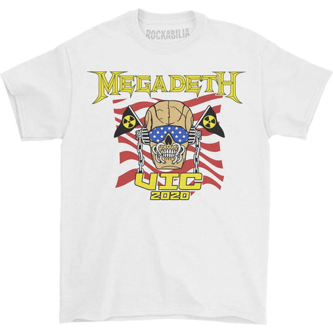 Megadeth Vic Flags 2020 White Tee (Rockabilia Exclusive) T-shirt