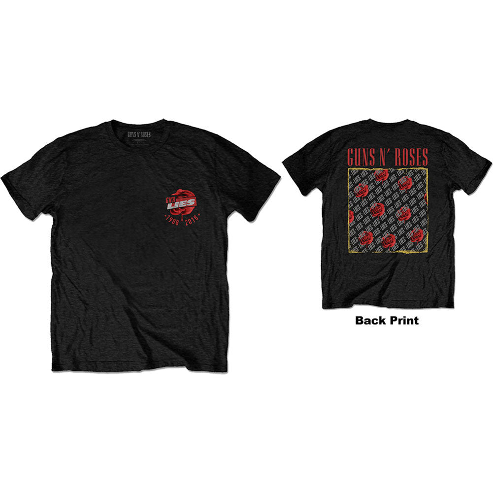 Guns N Roses Lies Repeat/30 Years (Back Print) Slim Fit T-shirt 413346 ...