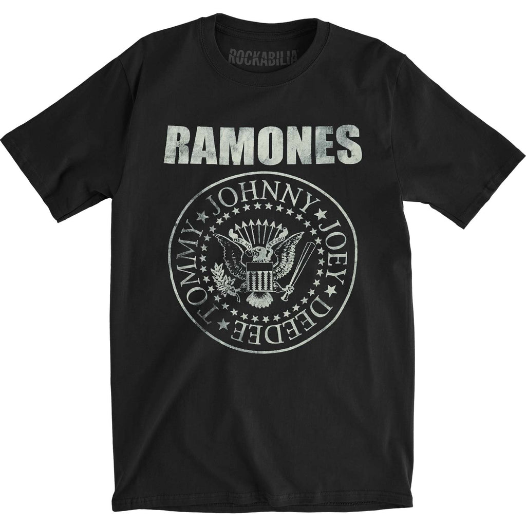 Ramones Seal Hey Ho (Back Print) Slim Fit T-shirt 414736 | Rockabilia ...