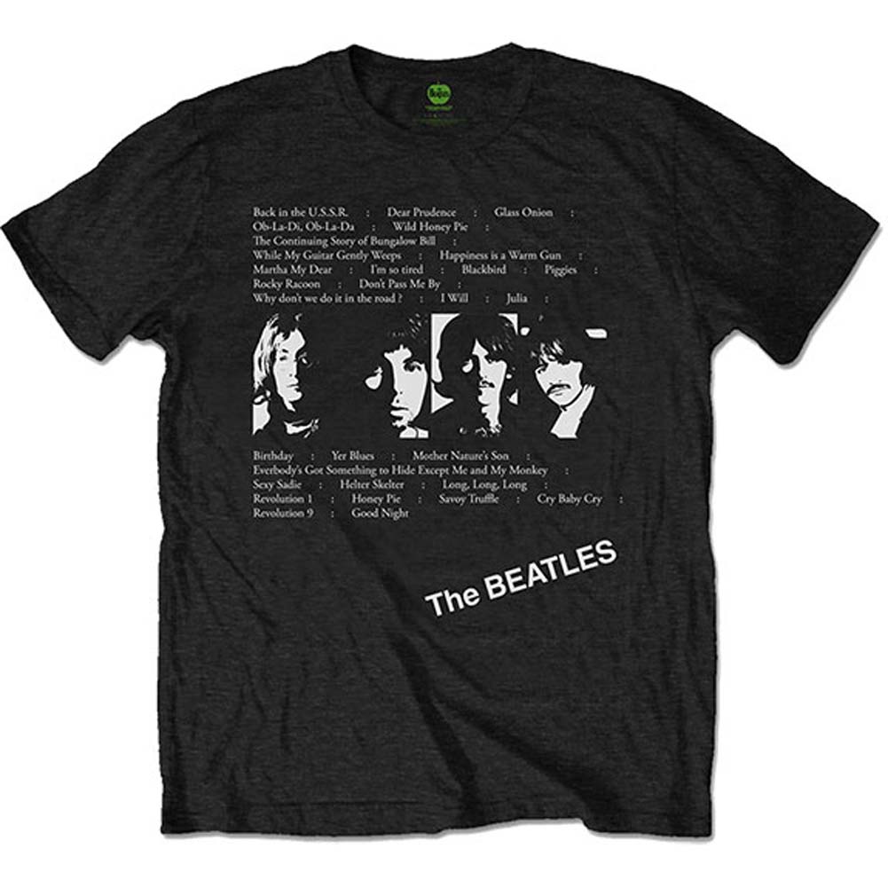 Beatles White Album Tracks (Back Print) Slim Fit T-shirt 416428 ...