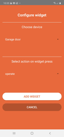 Widget-Konfigurationsbildschirm