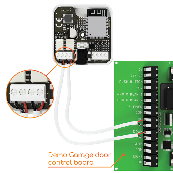 Remootio smart garage door opener wiring diagram