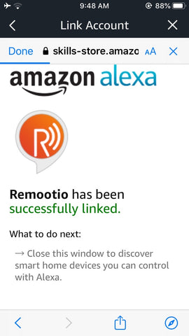 Amazon Alexa app successful account linking