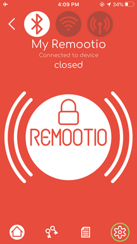 Remootio connected via Bluetooth