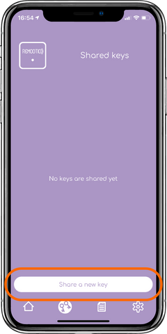 Select "Share a new key"