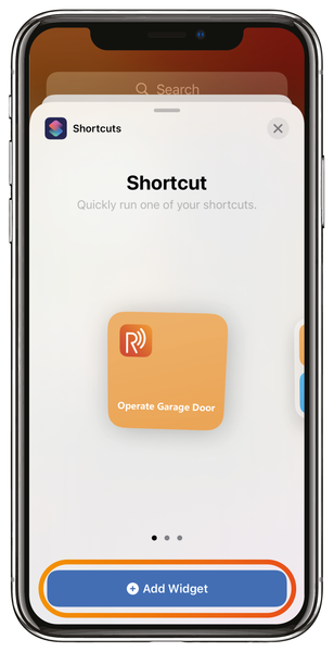 Add the Remootio Shortcut widget