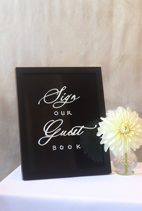 Guest Book Sign | Black Acrylic Framed 8"x10" | RENTAL