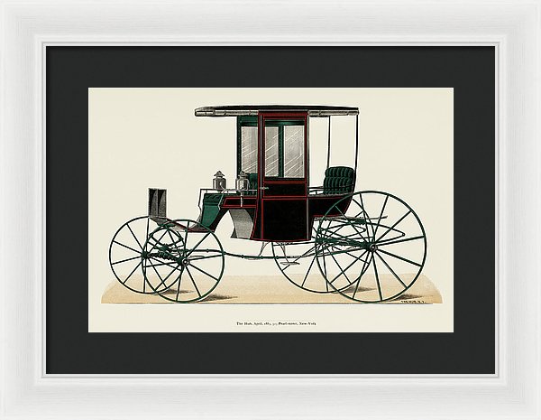 Black Antique Carriage Illustration, 1885 - Framed Print from Wallasso - The Wall Art Superstore
