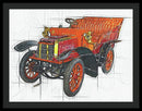 Antique Steam Car Drawing - Framed Print from Wallasso - The Wall Art Superstore