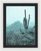 Blue Tone Saguaro Cactus and Mountain In Snow - Framed Print from Wallasso - The Wall Art Superstore