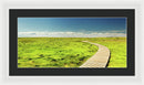 Boardwalk Through Vibrant Green Grass Pasture - Framed Print from Wallasso - The Wall Art Superstore