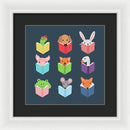 Bookworm Animal Doodles For Kids - Framed Print from Wallasso - The Wall Art Superstore