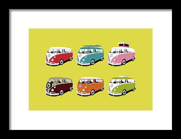 Colorful Pop Art Volkswagen Bus Design - Framed Print from Wallasso - The Wall Art Superstore