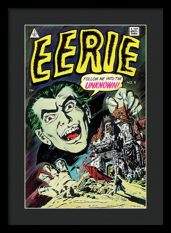 Eerie Dracula, Vintage Comic Book - Framed Print from Wallasso - The Wall Art Superstore