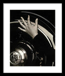 Female Hand Caressing V8 Car - Framed Print from Wallasso - The Wall Art Superstore