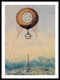 Hot Air Balloon With Clock and Bell Hovering Over Paris - Framed Print from Wallasso - The Wall Art Superstore
