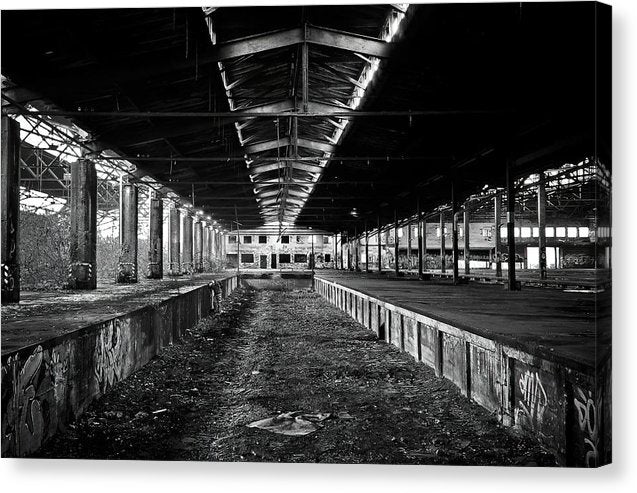 Loading Dock In Abandoned Warehouse - Canvas Print from Wallasso - The Wall Art Superstore