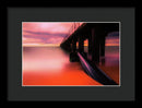 Pier With Vibrant Orange Color - Framed Print from Wallasso - The Wall Art Superstore