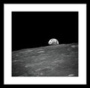 Planet Earth Rising From Lunar Surface - Framed Print from Wallasso - The Wall Art Superstore