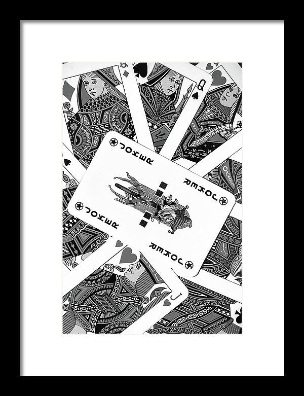 Playing Cards, Black and White - Framed Print from Wallasso - The Wall Art Superstore