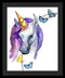 Purple Watercolor Unicorn With Butterflies - Framed Print from Wallasso - The Wall Art Superstore