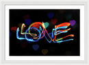 The Word Love Painting With Light - Framed Print from Wallasso - The Wall Art Superstore