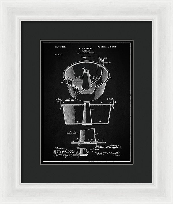 Vintage Cake Pan Patent, 1900 - Framed Print from Wallasso - The Wall Art Superstore