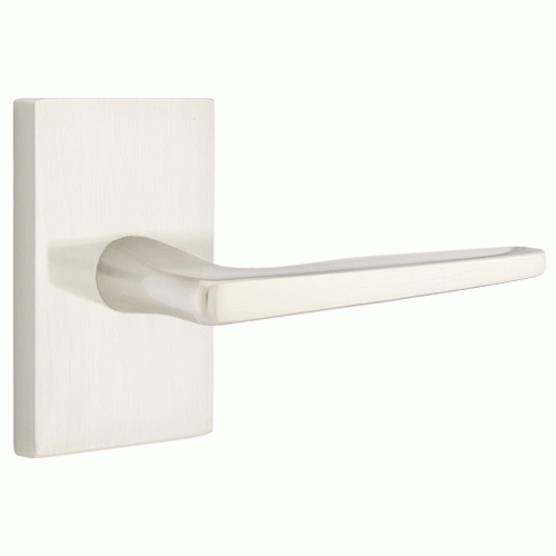Emtek Solid Brass Hermes Lever With Modern Rectangular Rosette
