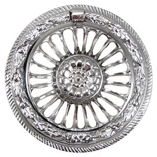 Arts and Crafts and Craftsman Style Hardware - Flower Ring Pull (Polished Chrome)