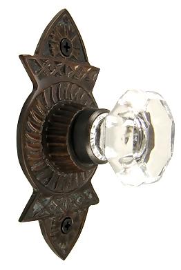 Crystal Cabinet Knob With an Oil Rubbed Brass Plate