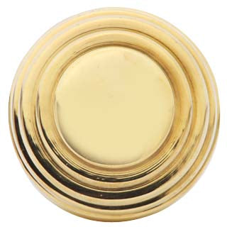 Arts and Crafts and Craftsman Style Hardware - Solid Brass Round Knob (Polished Brass)