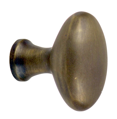 Arts and Crafts and Craftsman Style Hardware - Egg Cabinet Knob (Weathered Brass)