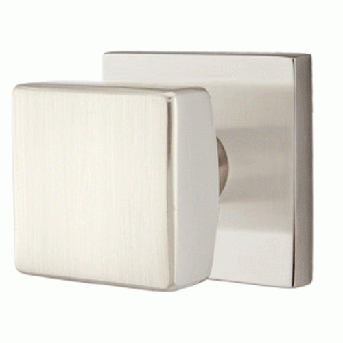 Emtek 510SQU Square Knob Brass Modern Knobset Satin Nickel Knobset