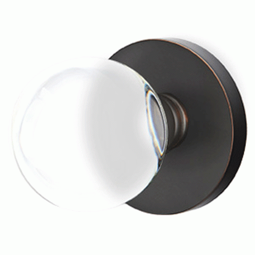 Crystal Bristol Door Knob Set With Disk Rosette (Several Finish Options)