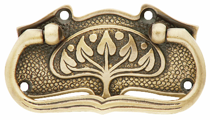 Art Nouveau Antiqued Leaf Pattern Drawer Pull