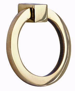 2 Inch Mission Style Solid Brass Drawer Ring Pull Hand Wrought (Polished Brass)