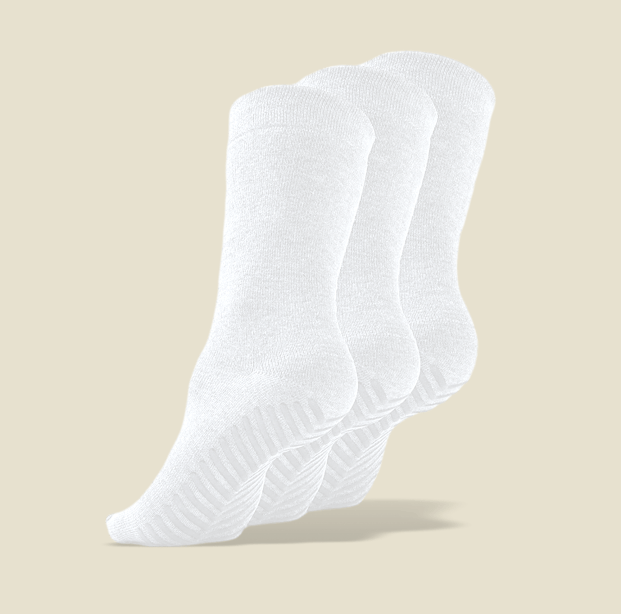 Women's White Original Crew Non-Slip Socks - 3 pairs - Gripjoy Socks