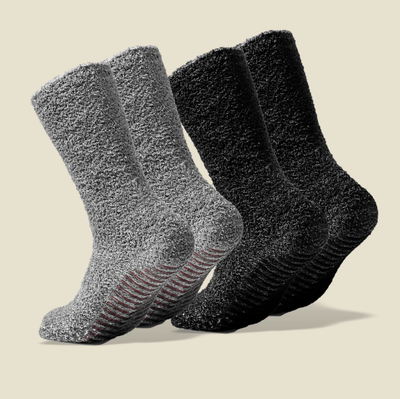 Fuzzy Socks with Grips for Women x4 Pairs, Gripjoy Socks