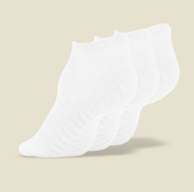 Men's White Low Cut Ankle Grip Socks - 3 pairs, Gripjoy Socks