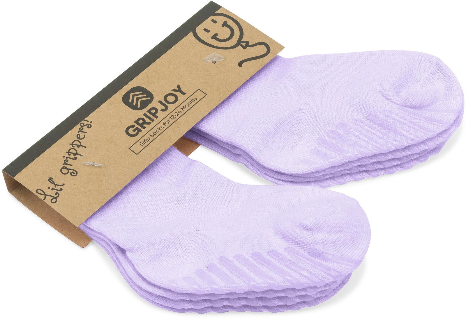 Pink Grip Socks for Toddlers & Kids - 4 pairs - Gripjoy Socks