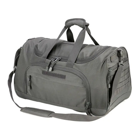 gray large duffel bag