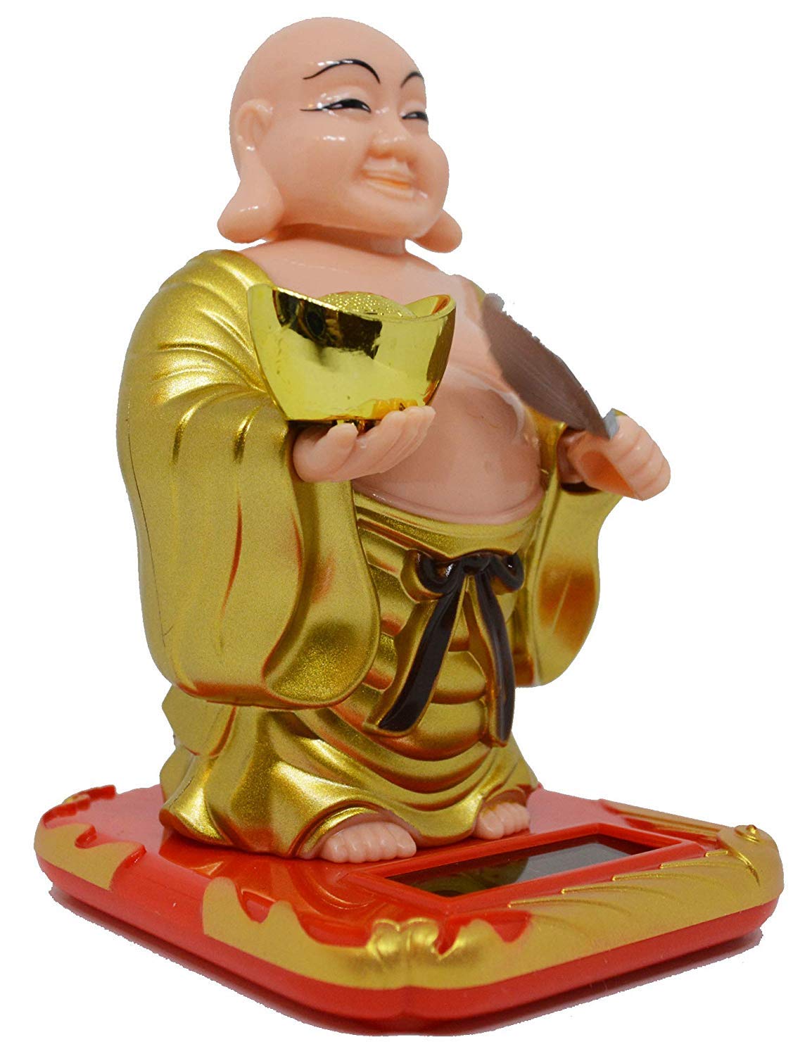 Buy Solar Laughing Buddha with Waving Fan 19 cm Moving Head for