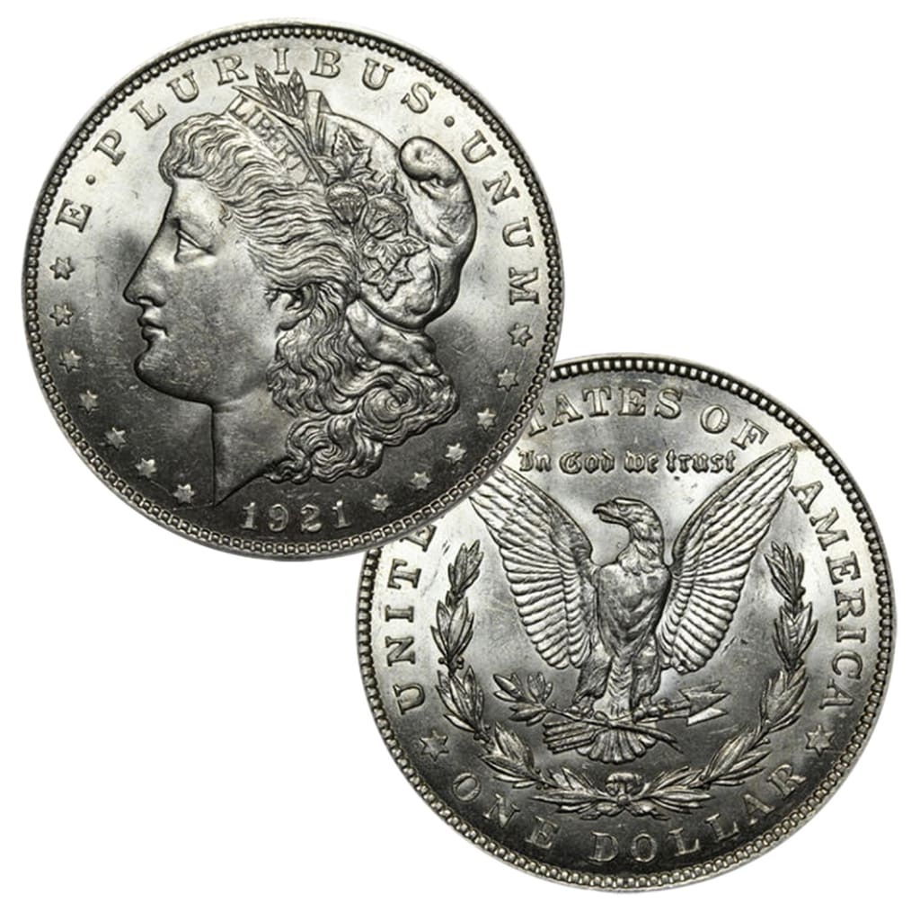 The 1964 Morgan Silver Dollar 1 Oz. 99.9% Silver Proof Coin With George T.  Morgans Lady Liberty On The Obverse And An American Eagle On The Reverse