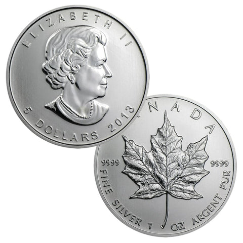 13 Canadian Maple Leaf 1 Troy Ounce 9999 Silver Bu Great American Coin Company