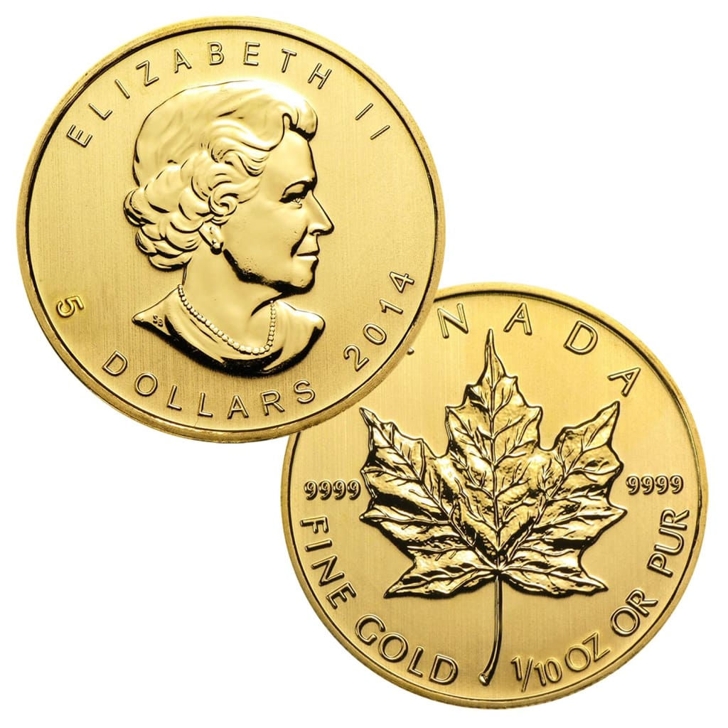 9999 1/10 Ounce Gold Canadian Maple Leaf | Great American Coin