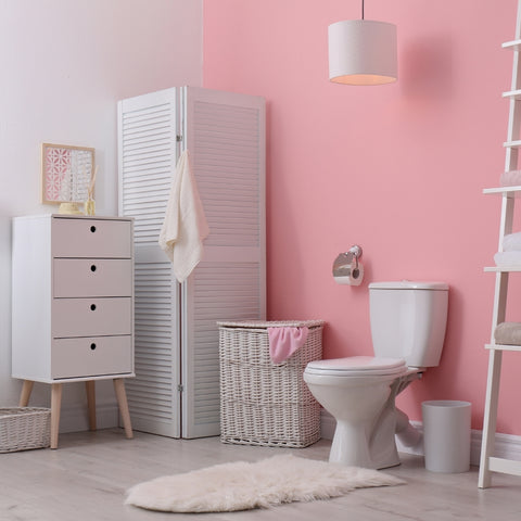 Vibrant Pink Bathroom Using Vinyl