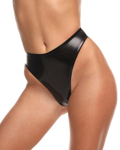 Latex Panty Women Sexy Latex Underwear High Waist Latex Beach Wear  Customized,Black,M