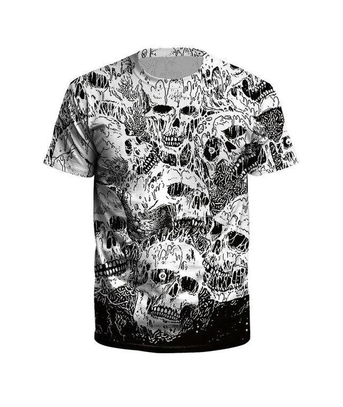 T-Shirt Tête de Mort Crâne Coulant