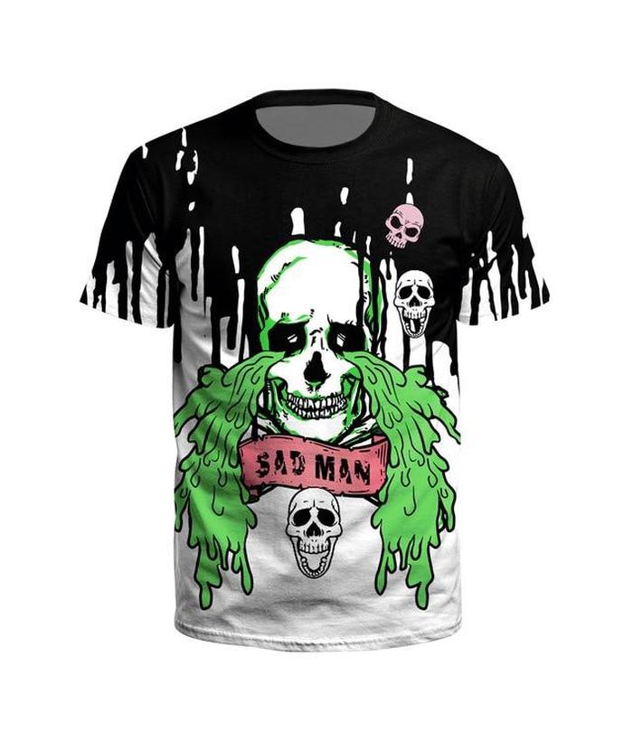 T-Shirt Tête de Mort Crâne En Pleur