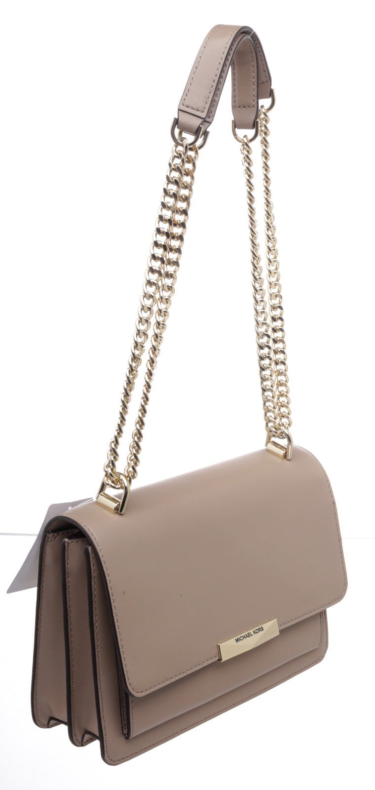 Michael Kors Nude Leather Chain Strap Jade Shoulder Bag – On Que Style